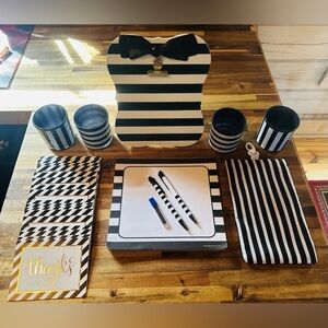Black and White Striped Office/Desk Set